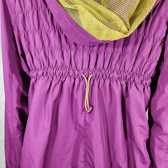 Athleta Shock Cord Anorak Hooded Jacket purple neon mesh lining medium - Picture 11 of 16
